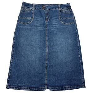 Y2K Denim Maxi Jean Skirt Plus Sz 18W Low-Rise Grunge Punk Modest School Western